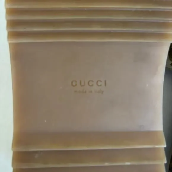 Gucci Angelina Platform Slide Sandals Beige GG Monogram Floral Canvas Size EU 38 - Picture 13 of 14